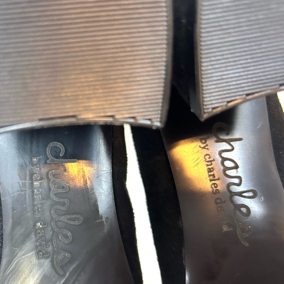 NEW Charles David Black Suede Chunky Block Heel Pumps Shoes / Size 6.5 - Picture 10 of 14